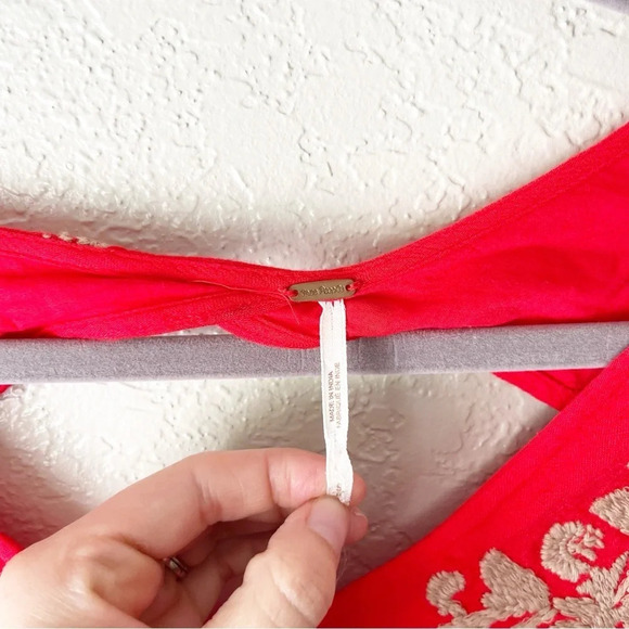 Free People Dress Women's Small S Sweet Tennessee Red Embroidered Tomato Girl - Picture 9 of 10